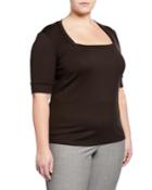Square-neck Knit Tee,