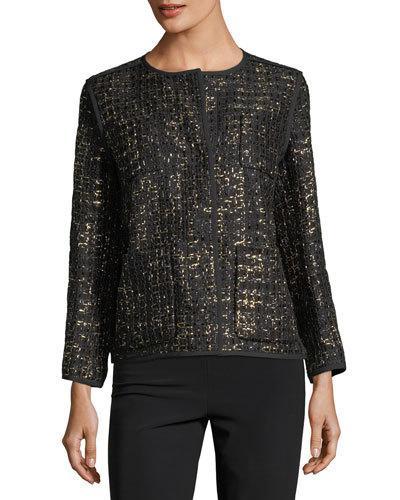 Holland Metallic Woven Snap-front Jacket