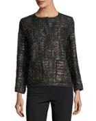 Holland Metallic Woven Snap-front Jacket