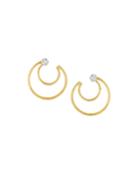 18k Luce Diamond Crescent Hoop Earrings