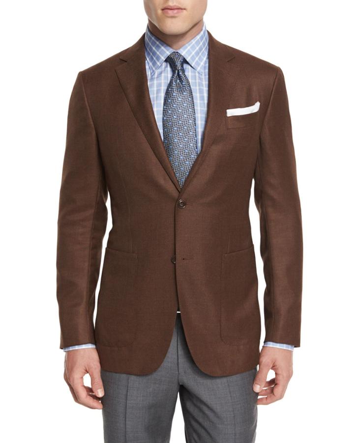 Wool Two-button Blazer, Rust