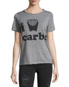 I Love Carbs Graphic Tee, Gray