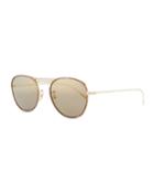 Cade Mirrored Aviator Sunglasses, Graphite/gold