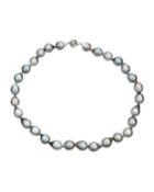 14k White Gold Short Tahitian Pearl Necklace,