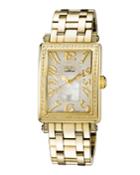 Swiss Quartz Mezzo Gold Tone Diamond Stainless Steel Bracelet Watch