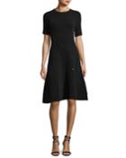 Sequined Chenille Fit & Flare Dress