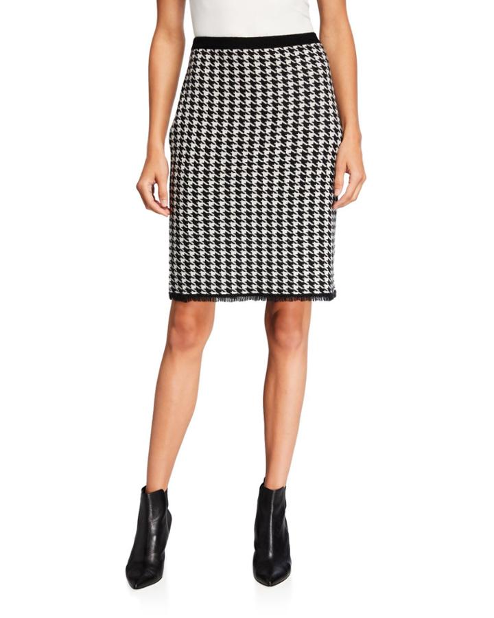 Cashmere Houndstooth Fringe