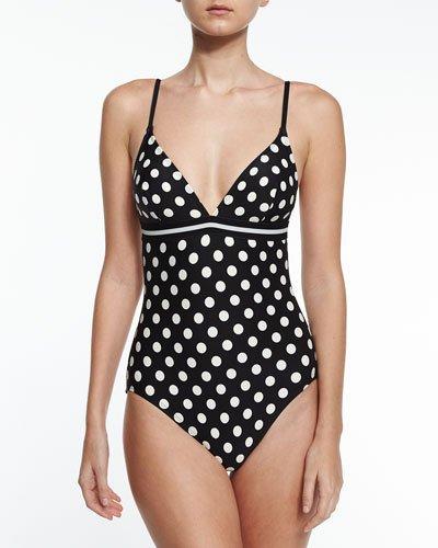 Polka-dot Triangle One-piece