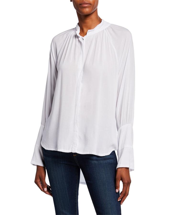 Ester High-low Long-sleeve Blouse