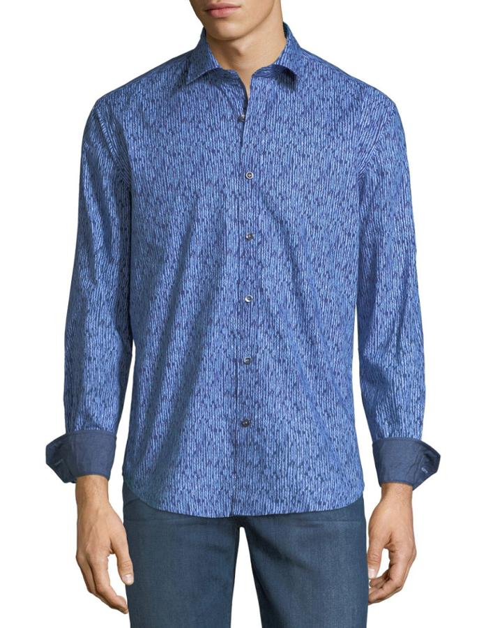 Shaped-fit Woven Wavy Striped