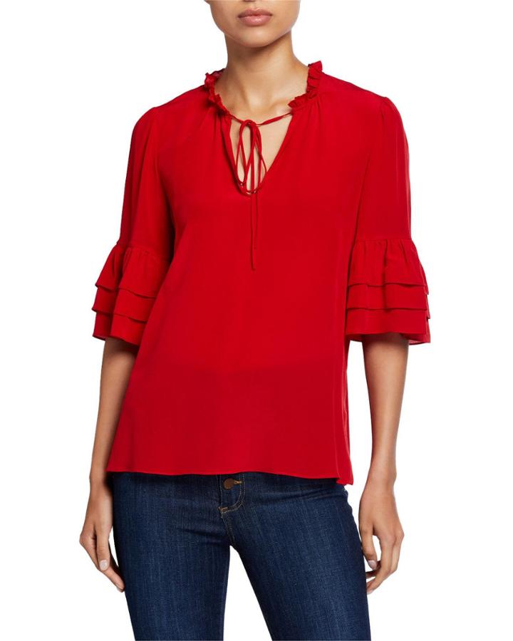 Julius Split-neck Tiered-sleeve