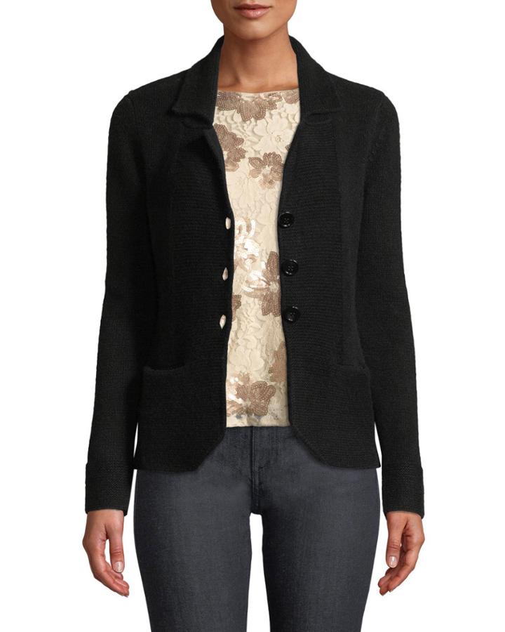 Cashmere Blazer-cardigan, Black