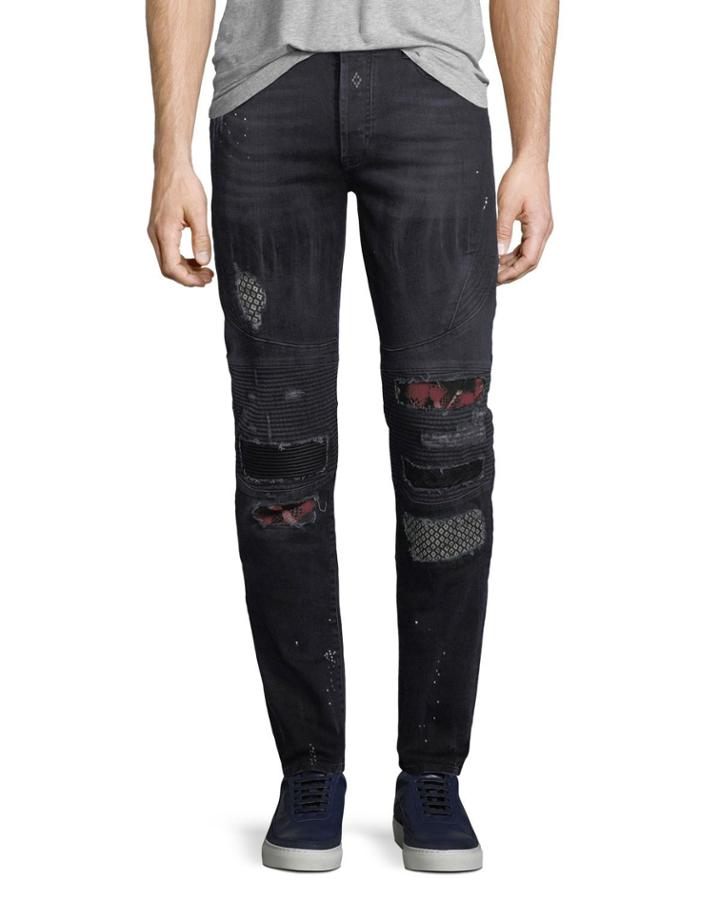 Ain Distressed Biker Jeans