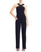 Halter-neck Crepe Jumpsuit