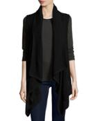 Draped Superfine Mesh Cashmere Hooded Vest
