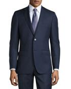 Two-piece Slim-fit Suit, Blue Pattern