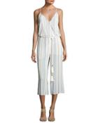 Striped Gaucho Rope-belt Romper