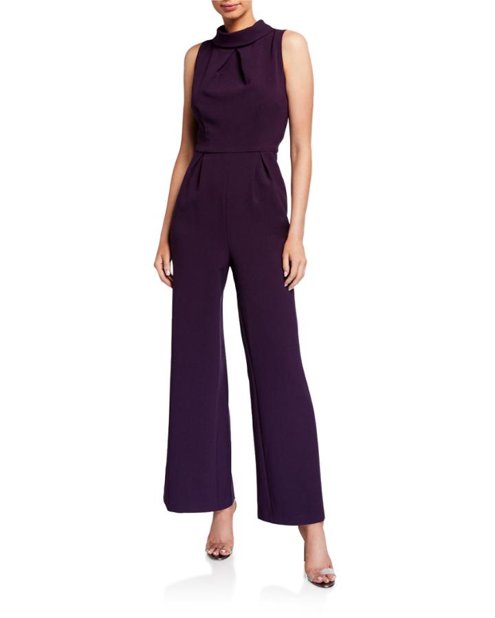 Mock-neck Wide-leg Jumpsuit