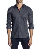 Men's Semi-fitted Solid Long-sleeve Button-down