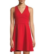 Bunker Sleeveless V-neck Fit-and-flare Cocktail Dress
