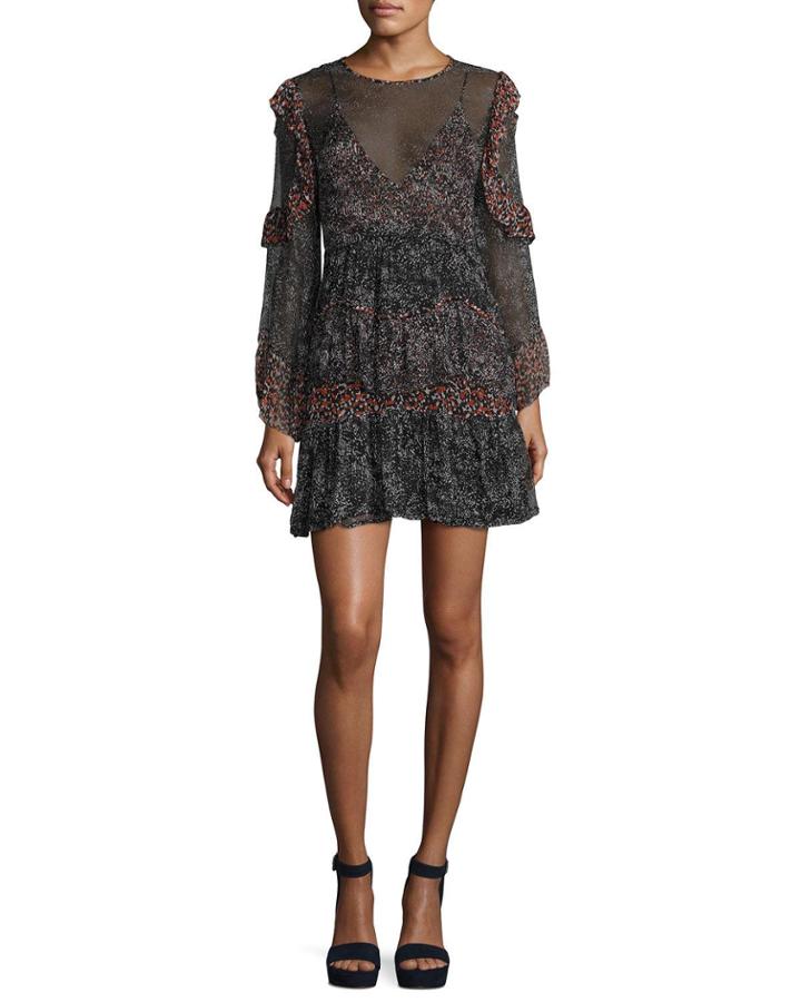 Trillie Tiered Printed Chiffon