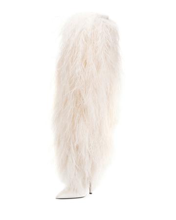 Yeti Over-the-knee Boot With Feathers