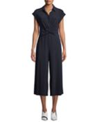 Twist-front Collared Jumpsuit