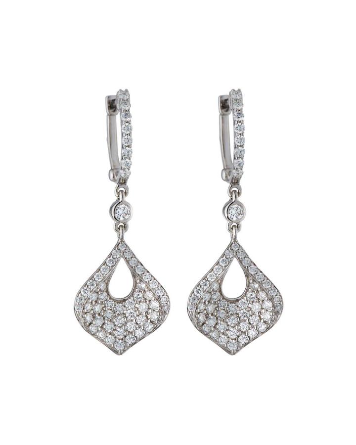 Treasures 18k White Gold Diamond Drop Earrings