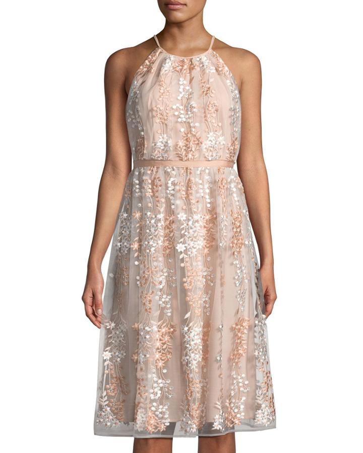 Trailing Daisy High-neck Dress