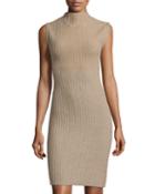 Todd And Duncan Cashmere Sleeveless Funnel-neck Sweaterdress, Brown Sugar, Women's, Size: Small, Brown