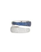 18k Two-tone Split Diamond & Sapphire Ring,