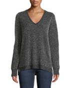 Metallic Double V-neck