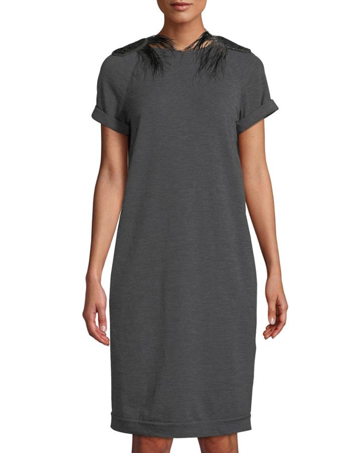 Stretch Jersey Feather-shoulder