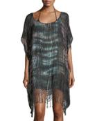 Tie-dye Macrame Easy Coverup Poncho