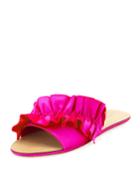 Rey Satin Ruffle Flat