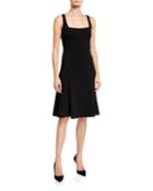 Open U-neck Dress With Flippy