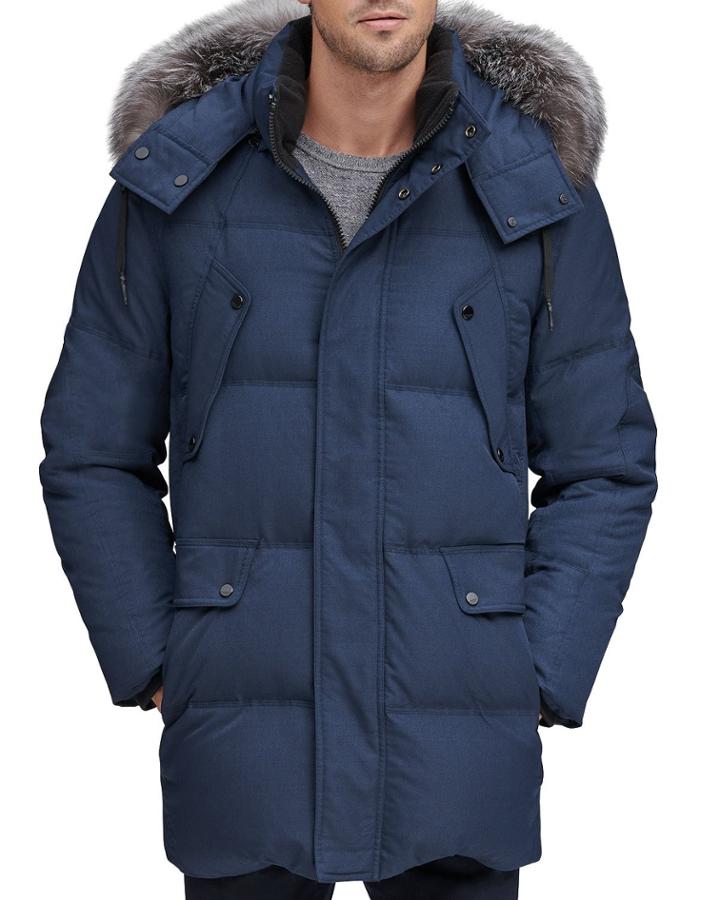 Men's Belmont Puffer Parka Jacket With Fur Trim