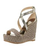 Portia Metallic Platform Wedge Espadrille