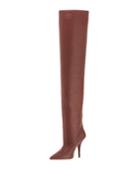 Women's Leather Tubular Over-the-knee Boot