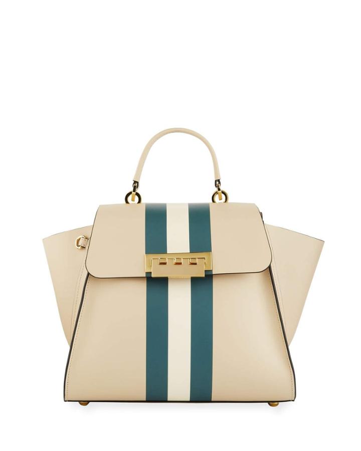 Eartha Striped Top-handle Bag
