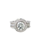 One-of-a-kind 18k White Gold Floating Diamond Ring