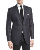 O'connor Tattersall Silk-blend Sport Jacket, Navy