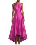 Paneled Crepe High-low Gown
