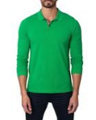 Semi-fitted Long-sleeve Cotton-blend Polo