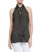 Amore Piazza-print Tie-neck Halter Top