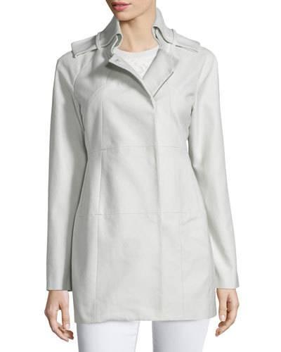 Long-sleeve Slim-fit Coat, Gray