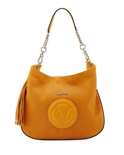 Penny Perforated Leather Hobo Bag
