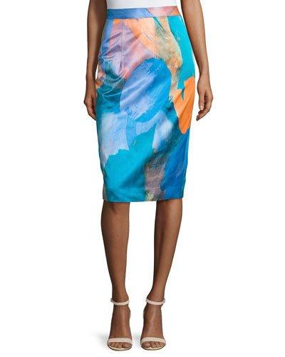 Watercolor-print Midi