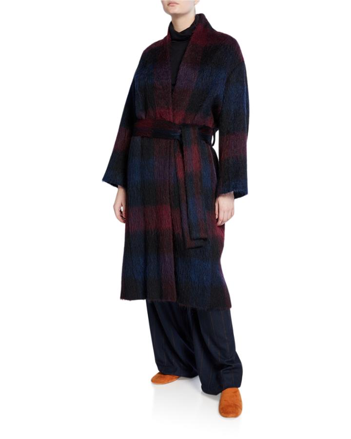 Brushed Plaid Belted