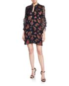 Julius Floral Ruffle-sleeve Mini